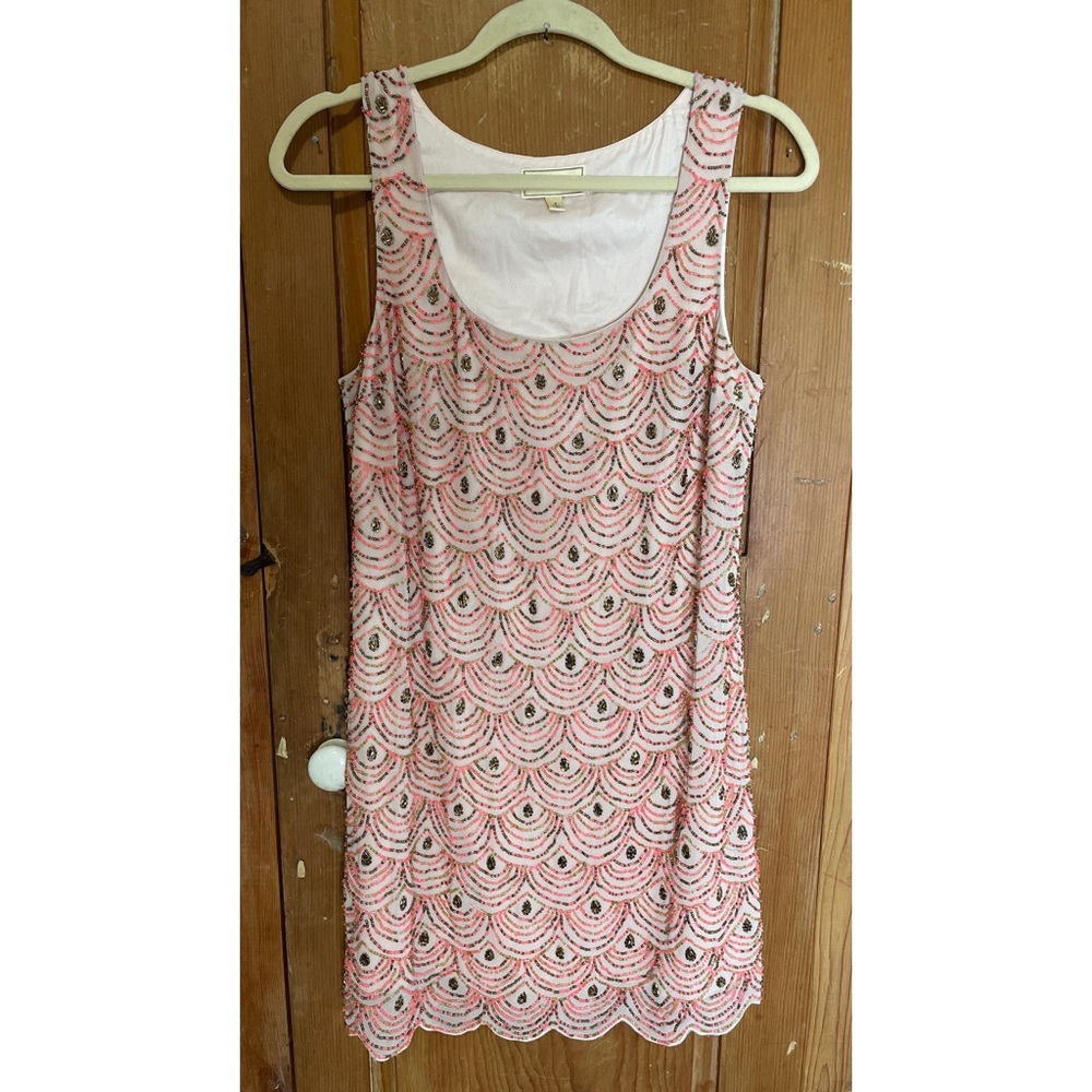 Moulinette Soeurs x Anthropologie Scalloped Beaded Sleeveless Sheath Dress